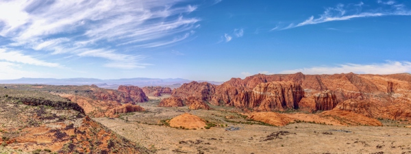 A panorama of Snow Canyon park near St. George, Utah