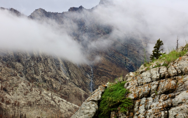 A mountainside in the Waterton Lakes national park in Alberta